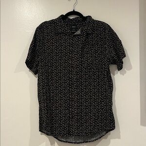 RVCA Black and White Patterned Casual Shirt